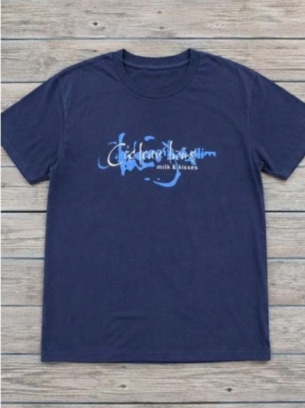 Navy Short-Sleeve Tee with Light Blue Graphic